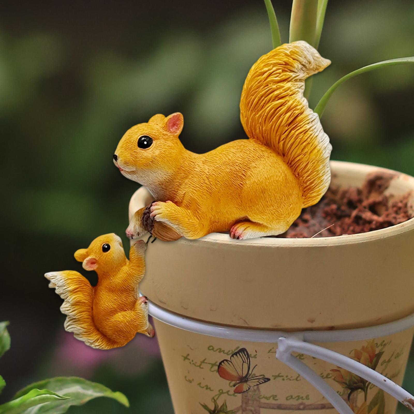 Bonsai Garden Art - زينة سنجاب للحديقة، تمثال حيواني من