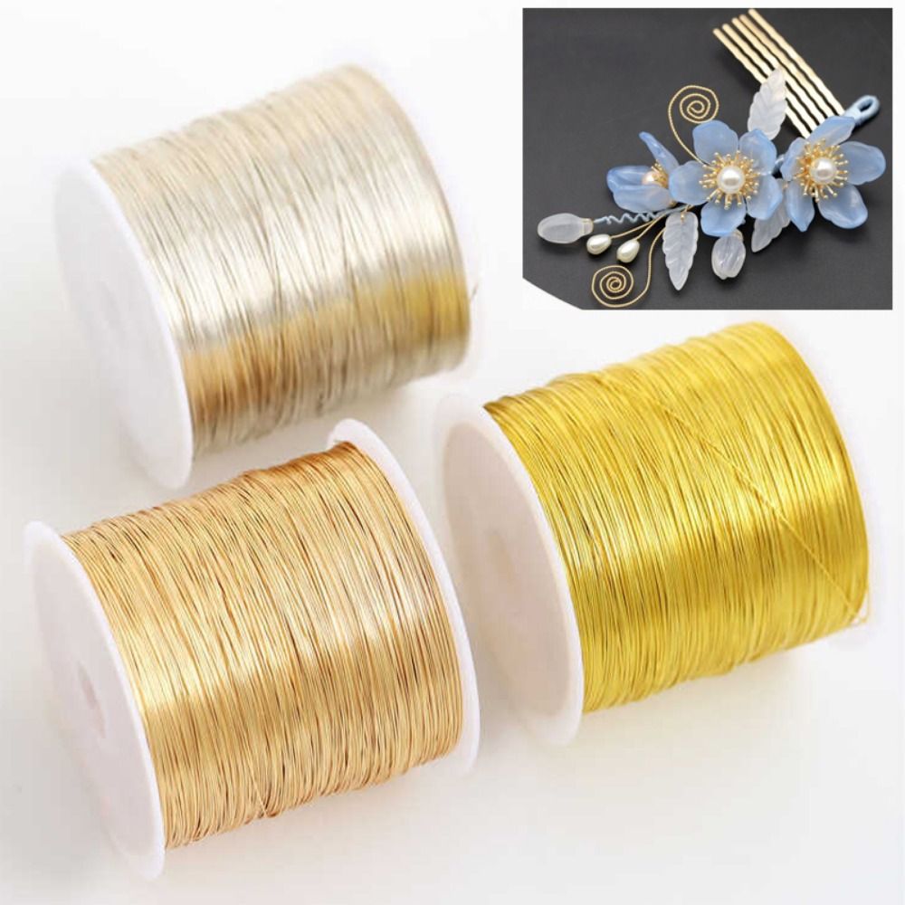 Copper Wire Roll - 100 متر/لفة مطلية بالذهب اللون الحفاظ