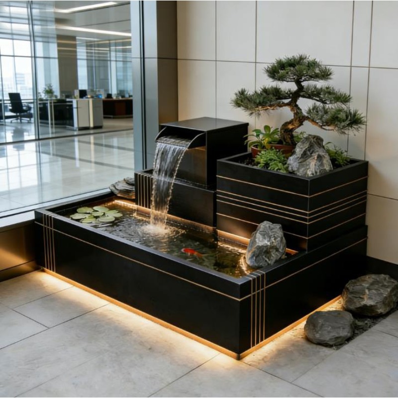 نافورة شلال من الفولاذ المقاوم - مراجعة Bonsai Garden With Koi Pond وسعره