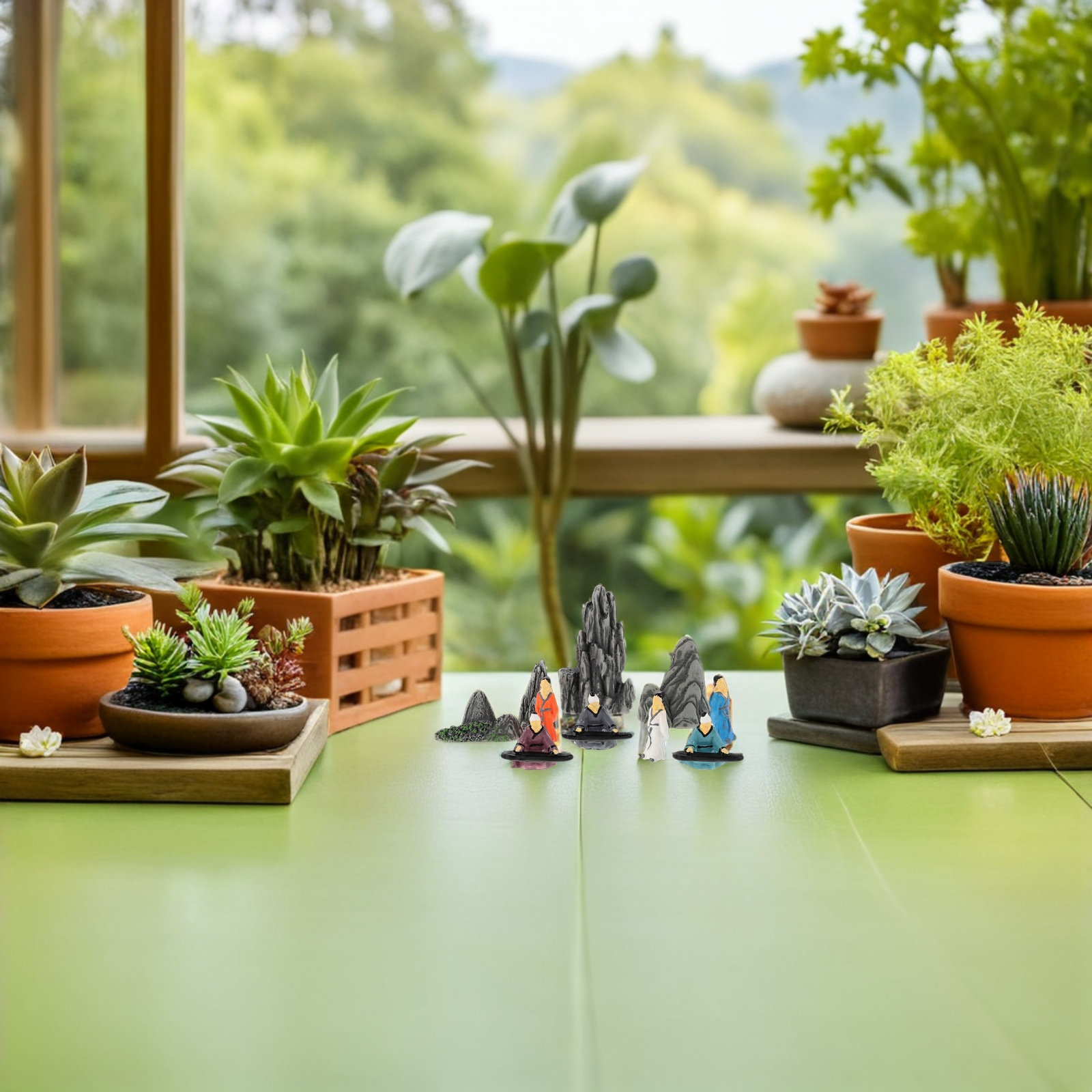 مجموعة من 10 قطع من التماثيل ا - مراجعة Bonsai Garden Landscape Design وسعره
